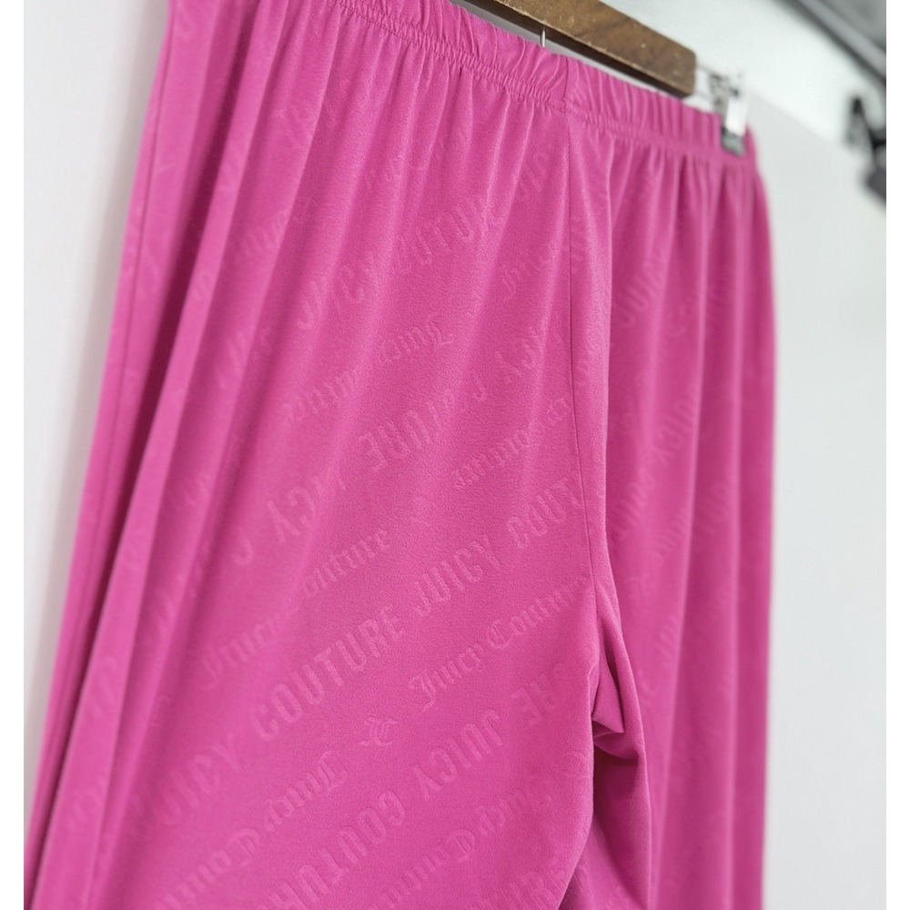 Juicy Couture Women's Bright Pink Soft Pajamas Pants Sz L Embellished Y2K Vibes - Picture 6 of 11